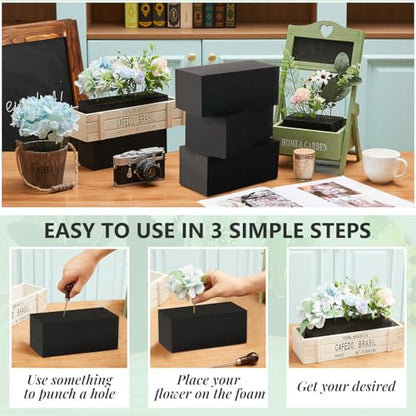 12 Pcs Reusable Floral Foam Blocks Water Weather Resistant Dry Floral Foam for Artificial Flower Arrangements Outdoor Flower Boxes Outside Hanging Planters Wedding Home Decor