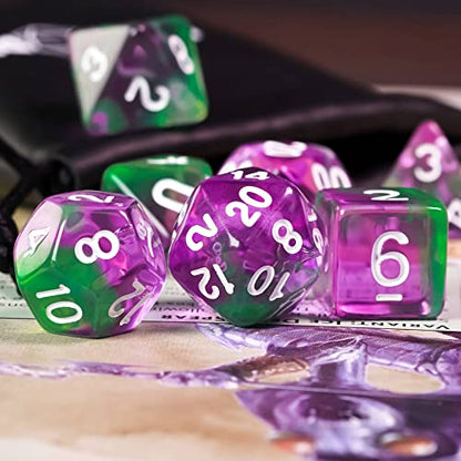 DND Dice Set D&D Polyhedral Dice with Dice Bag (7 Count)
