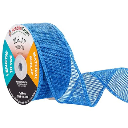 1 1 2 Inch Wide Sky Blue Burlap Ribbon for Crafts (120 Feet)