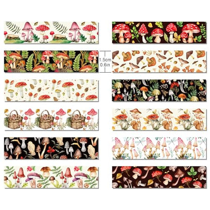 12 Rolls Mushroom Washi Tape Set (12 Count)