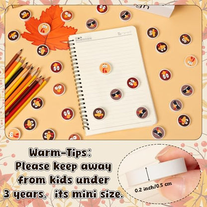60Pcs Thanksgiving Mini Erasers Bulk Cute Cartoon Turkey Pencil Erasers 3D Assorted Novelty Stationery for Student Classroom Prizes Homework Rewards Autumn Party Goodies Filling Supplies (60 Count)