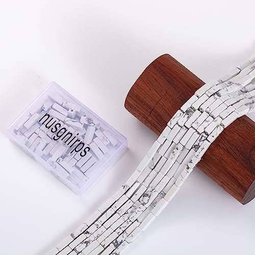 Natural White Turquoise Rectangle Tube Beads 4x13mm 38cm (28 Count)