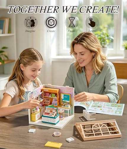 Makeup Store DIY Miniature House Kit with Roof & LED Light