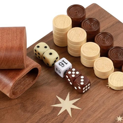 Handcrafted Wooden Backgammon Set