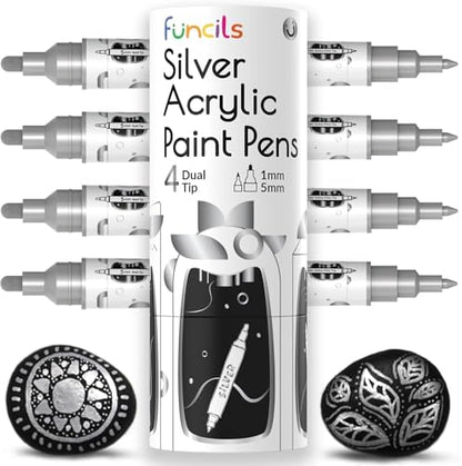 4 Metallic Silver Paint Pen