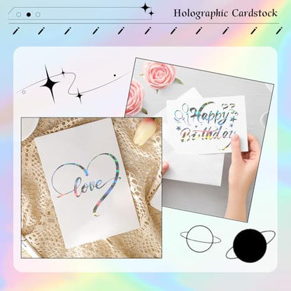 24 Sheets Holographic Cardstock 8.5 x 11 Inch (24 Count)