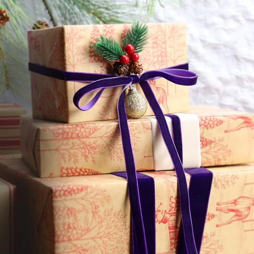 Purple Thin Velvet Ribbon
