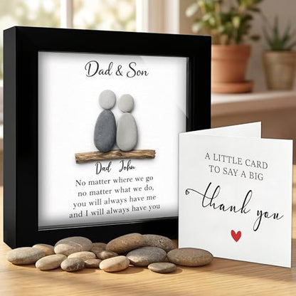 Personalized Dad & Son Pebble Art Frame