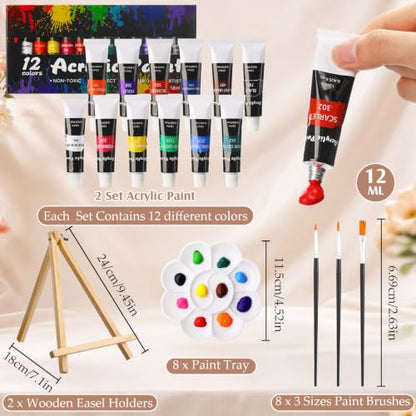 36 Pcs Paint and Sip Kit Gift for Adults 8''x10'' (36 Count)