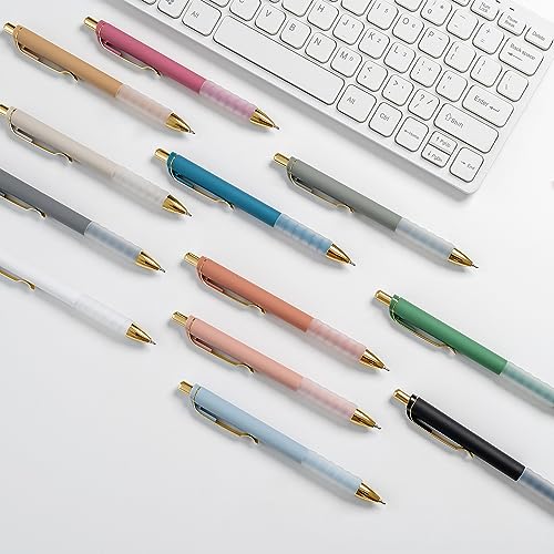 Ballpoint Pens Black Medium Point 1mm with Super Soft Grip Ball Point Pen for Men Women Retractable (12 Count)