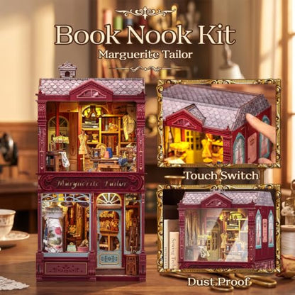 Book Nook Kit 3D Wooden Puzzle DIY Miniature House for Adults