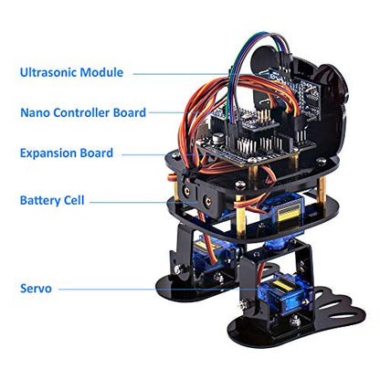DIY 4 DOF Panda Robot Kit Programmable Dancing Robot Kit Support Android APP Control Compatible with Arduino IDE
