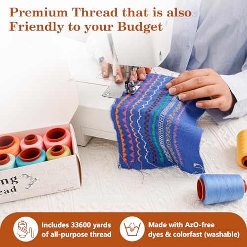 12PCS Sewing Thread Kit 30wt Spools (28800 Foot)