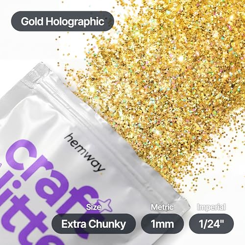 Craft Glitter Gold Holographic 100g Extra Chunky Glitter (3.5 Ounce)
