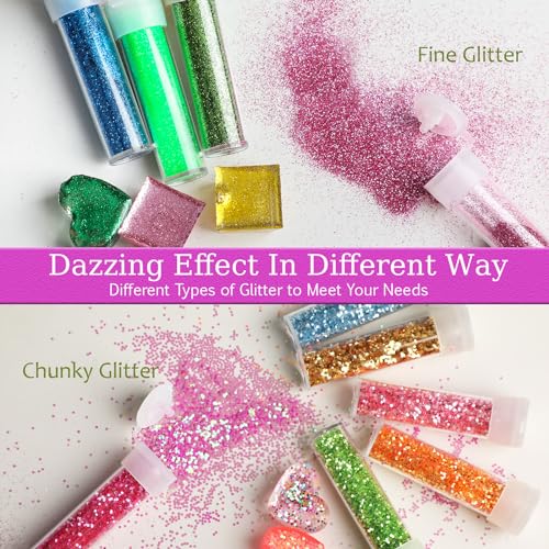 Glitter 48 Colors Fine Glitters for Resin (20 Ounce)