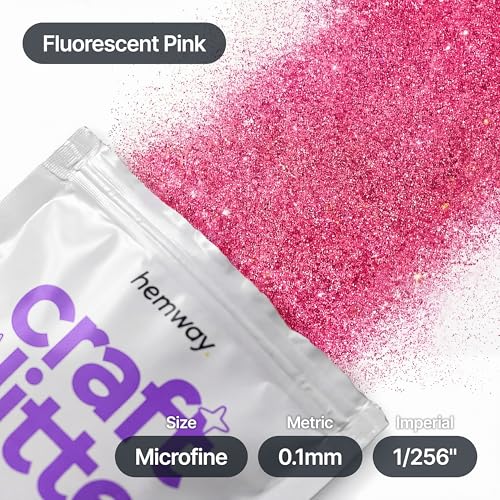 Craft Glitter Fluorescent Pink 100g Microfine Glitter