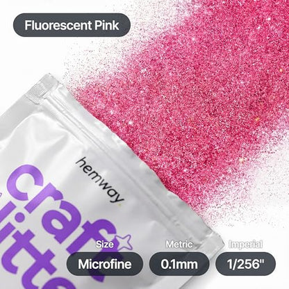 Craft Glitter Fluorescent Pink 100g Microfine Glitter