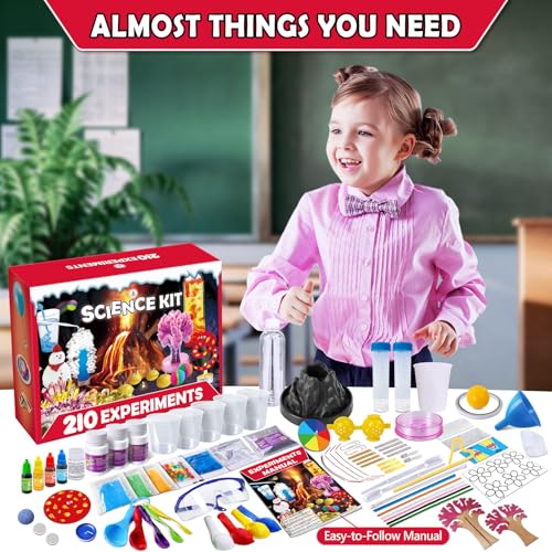 210 Experiments Science Kit for Kids Chemistry Set S.T.E.M Toy