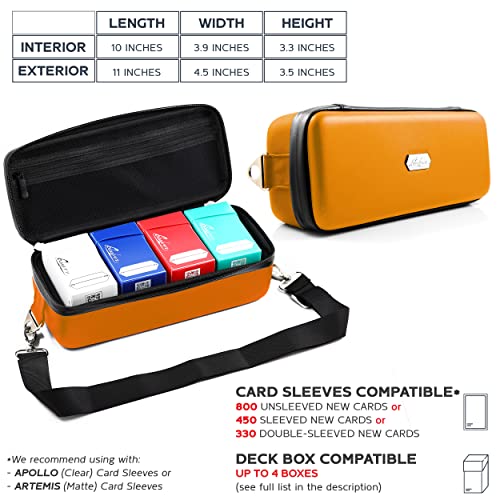 Orange Bolt Card Carrying Case fits Pokemon Cards and other TCG Games