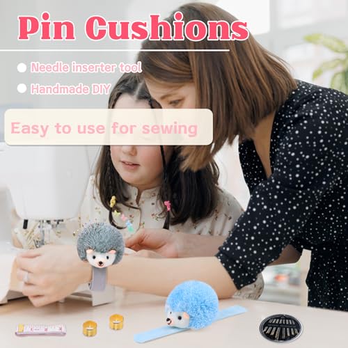 2 Hedgehog Wrist Pin Cushion for Sewing Wrist Pin Cushion (105 Count)