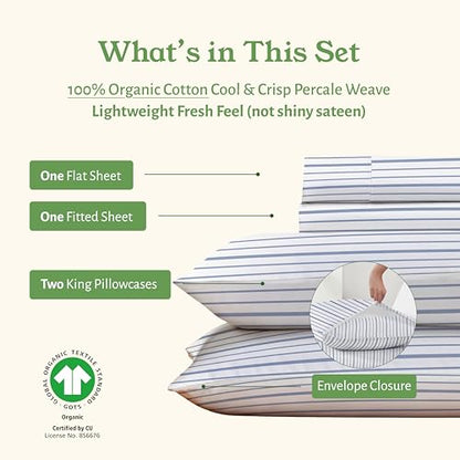 100% Organic Cotton King Size Bed Sheets