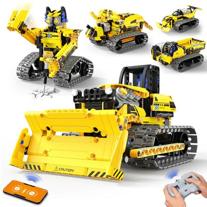 5-in-1 Bulldozer Robot Toy Building Sets STEM Gift for Boys Age 8-12 (5 Count)