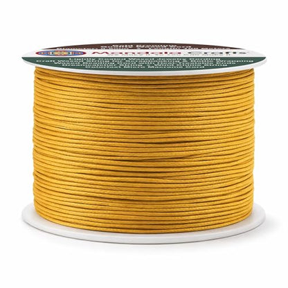 0.5mm Gold Cotton Waxed Cord for Jewelry Making (327 Foot)