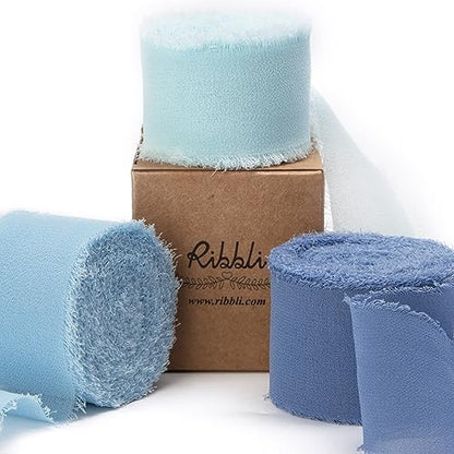 Chiffon Ribbon 1.5 inch x 30 Yard Handmade Silk Ribbon (90 Foot)