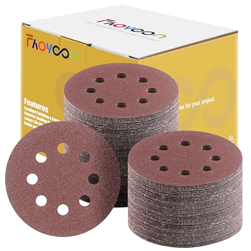 80 Grit 5 Inch Sanding Discs Hook and Loop (100 Count)