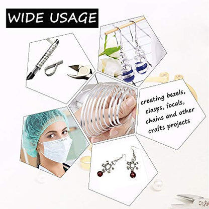 Flat Aluminum Wire Bendable Flat Wire for Crafts 5mm Metal Strips for DIY Jewelry Making Bezel Sculpting Armature 18Gauge 6.5Feet