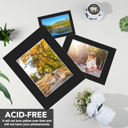 15 Pack Black Picture Mats