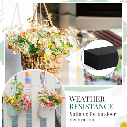 8 Pcs Black Reusable Floral Foam Blocks Water Weather Resistant Dry Floral Foam for Artificial Flower Arrangements Outdoor Hanging Florist Plant Bases for DIY Wedding
