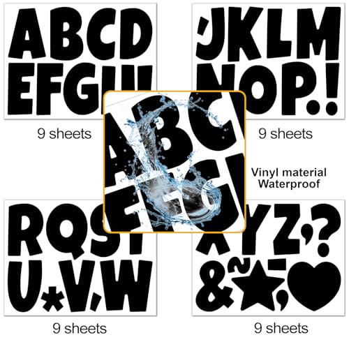 Letter Stickers 351 Pieces 4 Inch Bulletin Board Letters Alphabet Cutout Letter for Bulletin Board Display Home Classroom School Decor (351 Count)