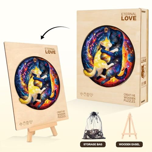 Cat Solar System Space Wooden Puzzles for Adults (280 Count)