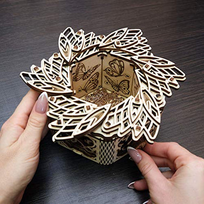 Mystery Flower 3D Wooden Puzzles for Adults to Build (278 Count)