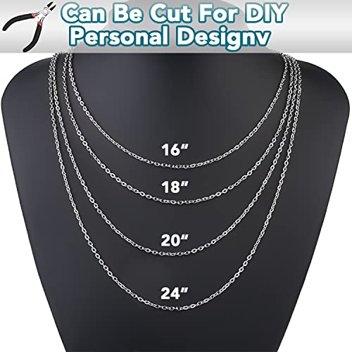33ft Silver Stainless Steel Chain 2mm Jewelry Necklace Link Cable Chain for Jewelry Making Bracelets Earring Craft Supplies DIY Findings