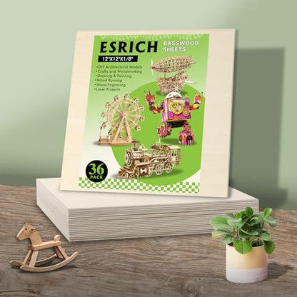 36 Pack 12x12 Basswood Sheets 1 (36 Count)