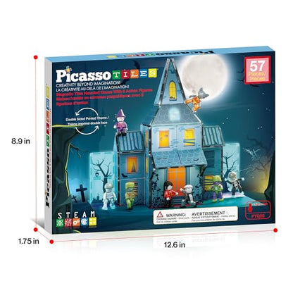 57 PCS Magnetic Tiles Halloween Haunted House STEM Set Ages 3+