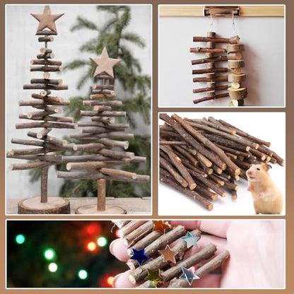600PCS 4.5 inch Wood Log Sticks for Crafts (600 Count)