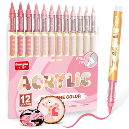 12 Skin Tone Acrylic Paint Markers (12 Count)