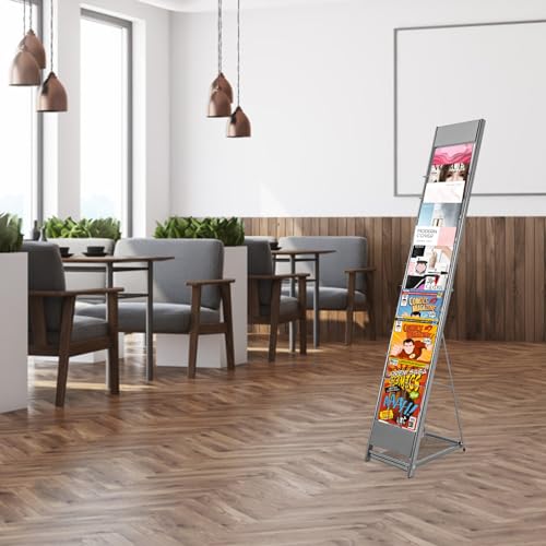 10 Tiers Portable Magazine Rack Book Brochure Display Stand Holder