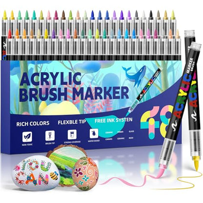 Acrylic Paint Markers Brush Tip (48 Count)