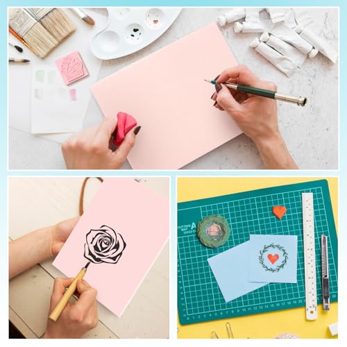 6 Pack 8"x10" Large Rubber Carving Blocks for Stamp Making