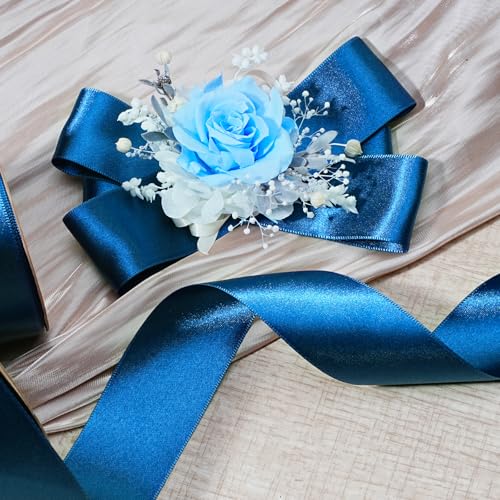 Navy Satin Ribbon 1.5 inch x 50 Yards