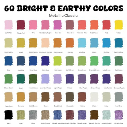 60 Colors Dual Tip Acrylic Paint Markers