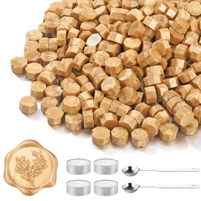 360Pcs Light Gold Sealing Wax Beads (360 Count)