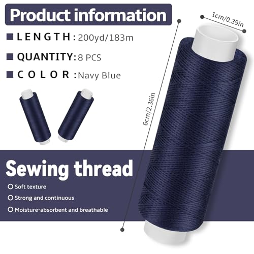 8 Rolls Sewing Thread (1600 Foot)