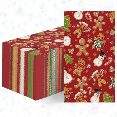 50 Christmas Disposable Paper Decorative Guest Napkins (50 Count)
