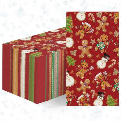50 Christmas Disposable Paper Decorative Guest Napkins (50 Count)