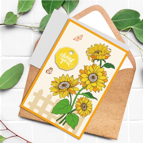 Realistic Sunflower Stamps and Dies and Layering Coloring Stencil Set
